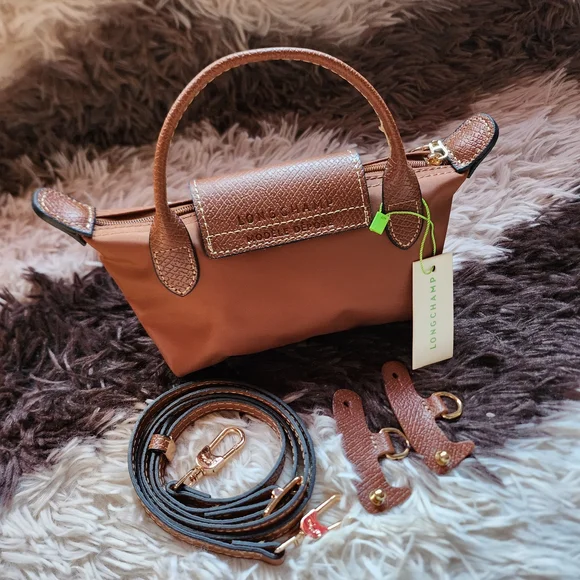 Longchamp Cognac Color Mini Bag with Removable Strap NWT - Picture 2 of 6